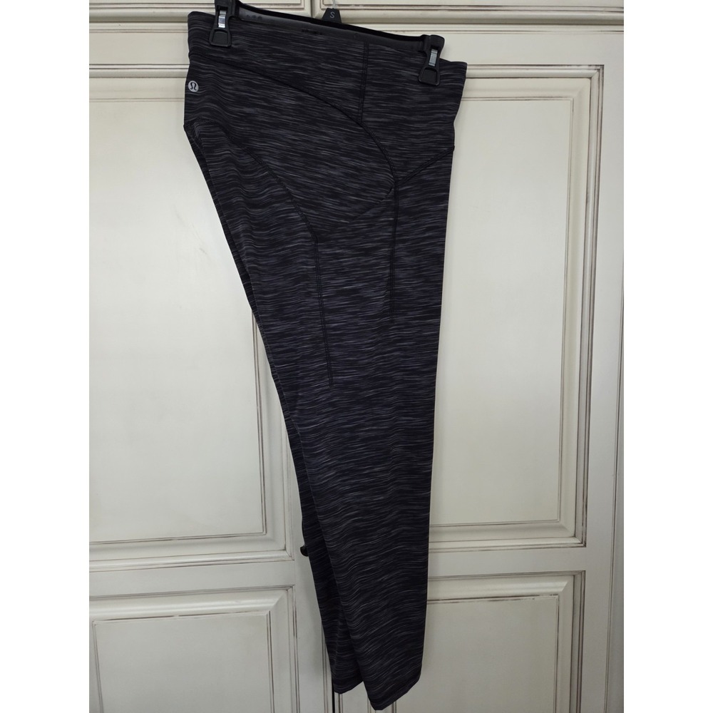 Lululemon‎ Power Thru High Rise Leggings Women's 18 Heathered Black W5dhds